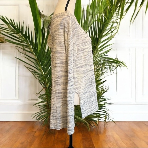 Michael Stars Black Marbled One-Shoulder Tunic Sweater - Size L - Linen Blend - Picture 3 of 15